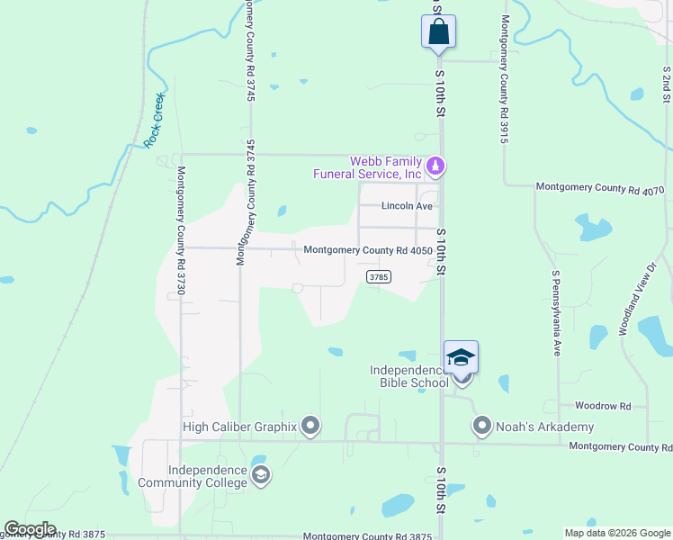 map of restaurants, bars, coffee shops, grocery stores, and more near 1801-1899 Evergreen Drive in Independence