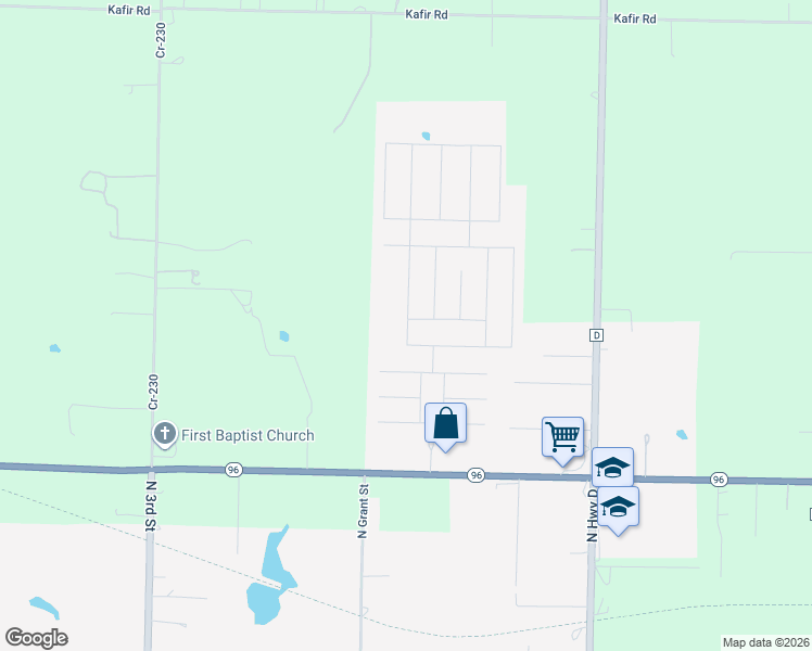 map of restaurants, bars, coffee shops, grocery stores, and more near Ty Court in Oronogo
