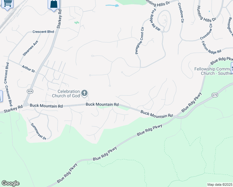 map of restaurants, bars, coffee shops, grocery stores, and more near 4217 Berkeley Place Drive in Roanoke
