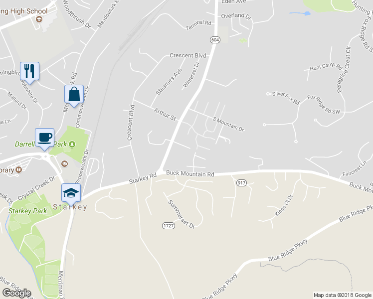 map of restaurants, bars, coffee shops, grocery stores, and more near 5641 Rockbridge Court in Cave Spring