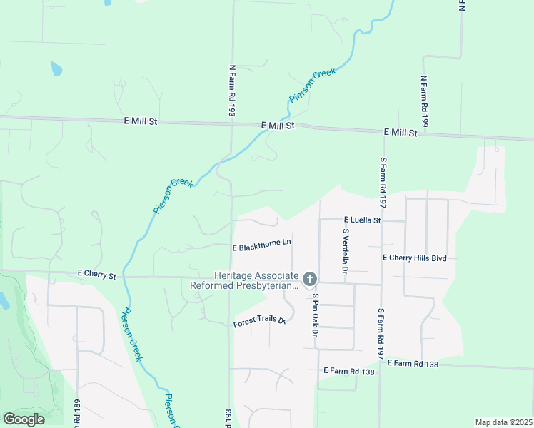 map of restaurants, bars, coffee shops, grocery stores, and more near 318 South Farm Road 193 in Springfield