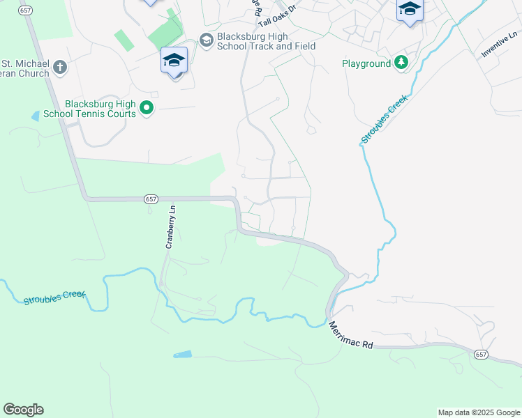 map of restaurants, bars, coffee shops, grocery stores, and more near 3003 Wakefield Drive in Blacksburg