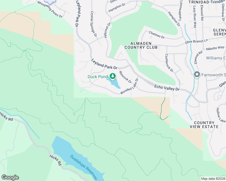 map of restaurants, bars, coffee shops, grocery stores, and more near 7111 Wooded Lake Drive in San Jose