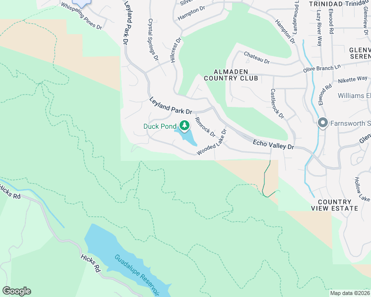 map of restaurants, bars, coffee shops, grocery stores, and more near 7111 Wooded Lake Drive in San Jose