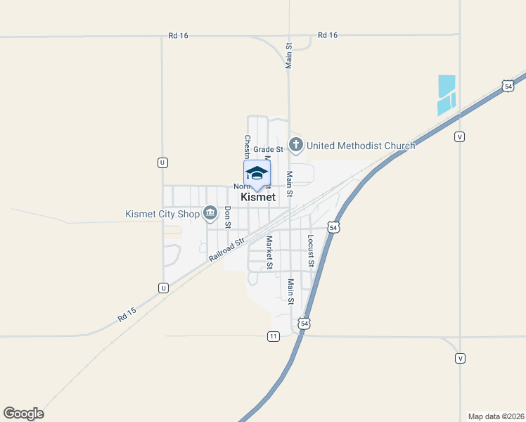 map of restaurants, bars, coffee shops, grocery stores, and more near 510 Kansas Avenue in Kismet