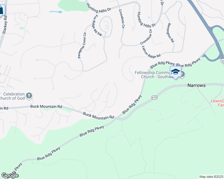 map of restaurants, bars, coffee shops, grocery stores, and more near 3802 Parkway Place Drive in Cave Spring