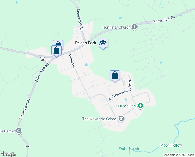 map of restaurants, bars, coffee shops, grocery stores, and more near 3020 Murril Lane in Blacksburg