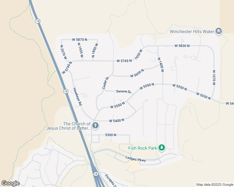 map of restaurants, bars, coffee shops, grocery stores, and more near 1707 Serene Drive in St. George