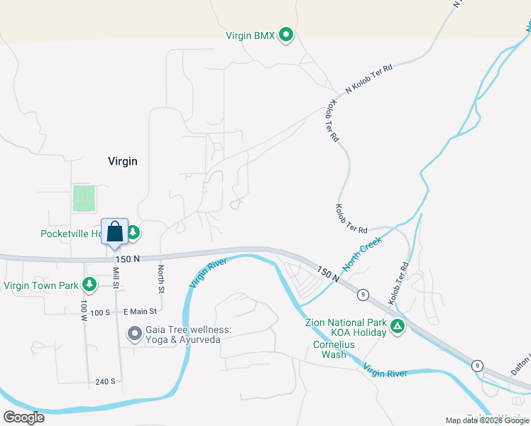 map of restaurants, bars, coffee shops, grocery stores, and more near 390 Pocketville Road in Virgin