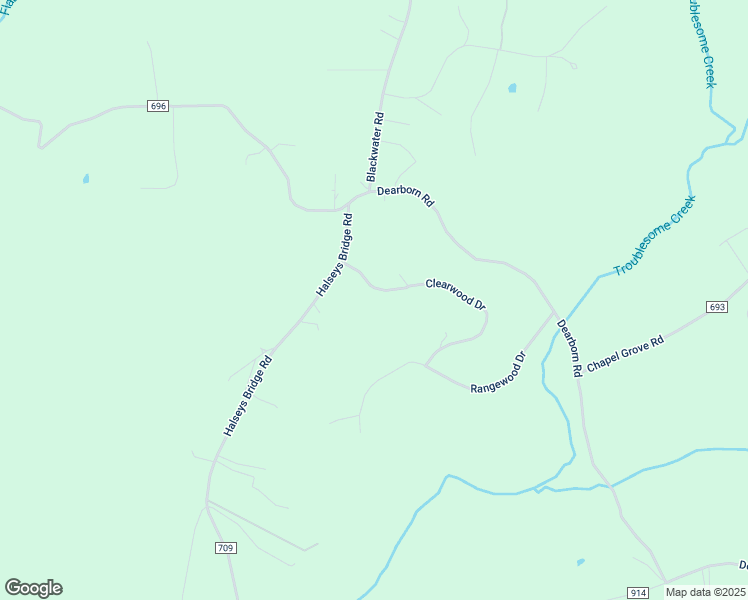 map of restaurants, bars, coffee shops, grocery stores, and more near 492 Clearwood Drive in Evington