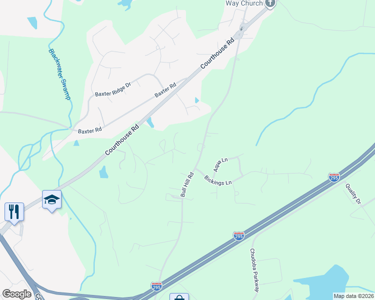 map of restaurants, bars, coffee shops, grocery stores, and more near 7714 Bull Hill Road in Prince George