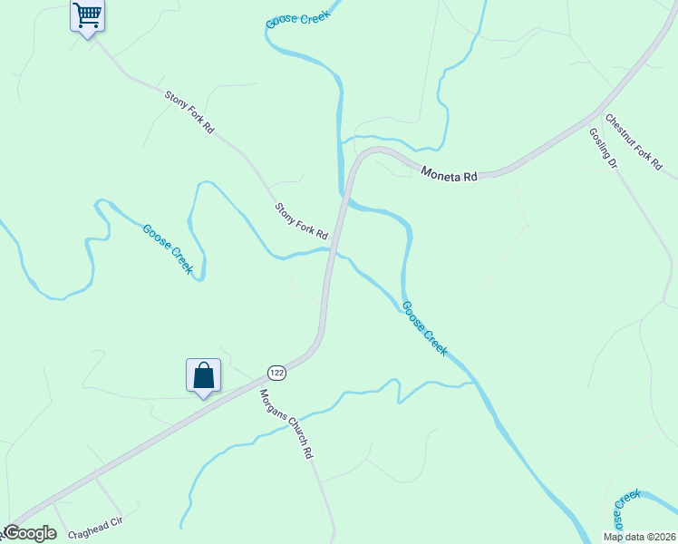 map of restaurants, bars, coffee shops, grocery stores, and more near 10476 Moneta Road in Moneta