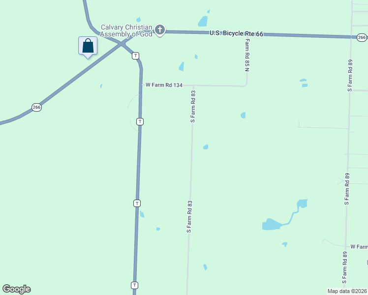 map of restaurants, bars, coffee shops, grocery stores, and more near South Farm Road 83 in Springfield