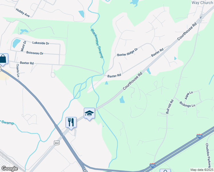 map of restaurants, bars, coffee shops, grocery stores, and more near 7753 Partridge Court in Prince George