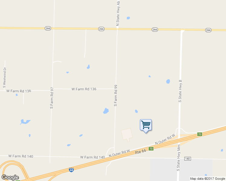 map of restaurants, bars, coffee shops, grocery stores, and more near 505 South Farm Road 99 in Springfield