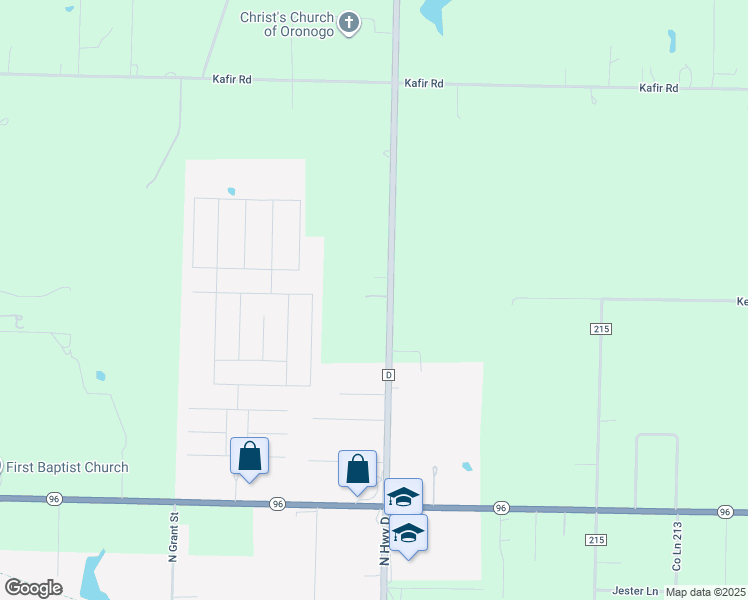 map of restaurants, bars, coffee shops, grocery stores, and more near 10549 County Road 220 in Oronogo