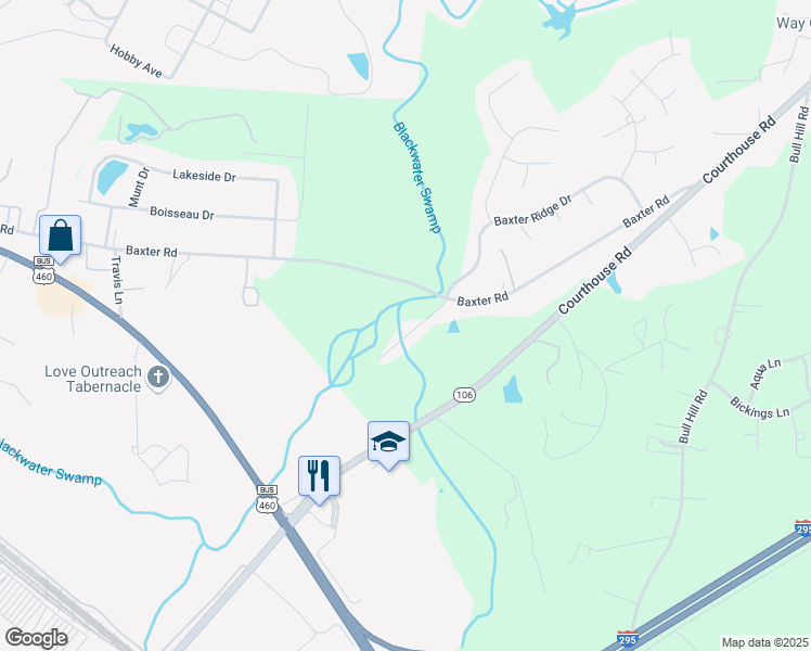 map of restaurants, bars, coffee shops, grocery stores, and more near 7750 Partridge Court in Prince George