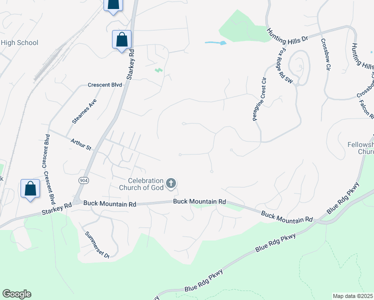 map of restaurants, bars, coffee shops, grocery stores, and more near 5325 Fox Ridge Road Southwest in Cave Spring