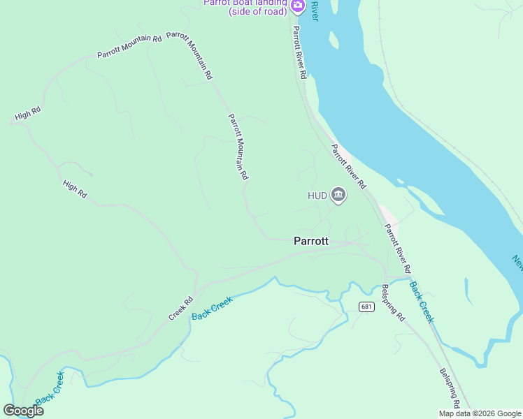 map of restaurants, bars, coffee shops, grocery stores, and more near 6223 Parrott Mountain Road in Parrott