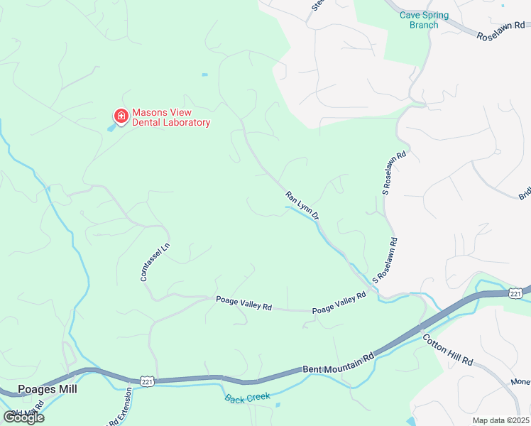 map of restaurants, bars, coffee shops, grocery stores, and more near 6148 Ran Lynn Drive in Roanoke