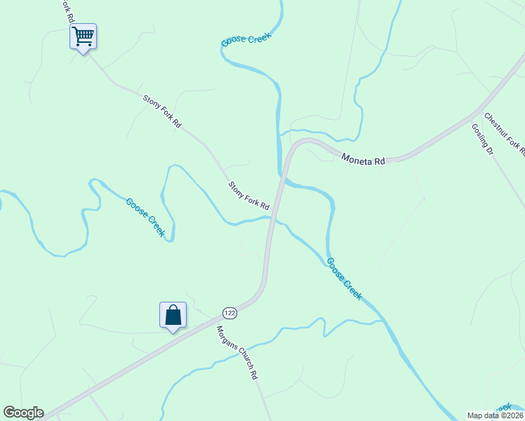 map of restaurants, bars, coffee shops, grocery stores, and more near 4199 Stony Fork Road in Moneta