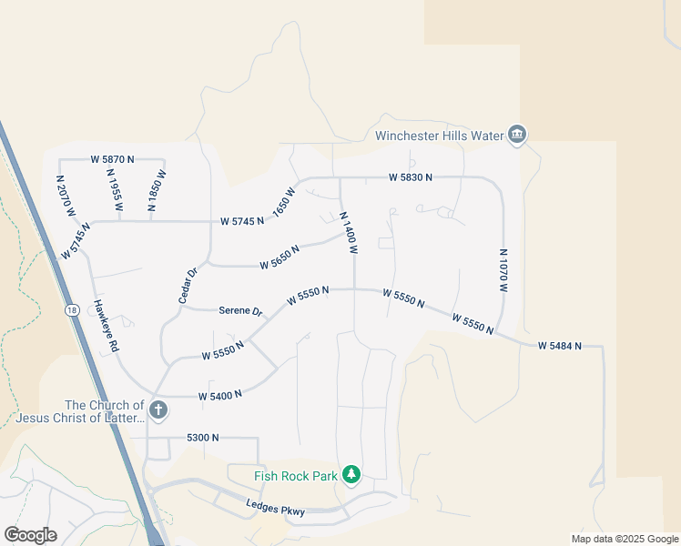 map of restaurants, bars, coffee shops, grocery stores, and more near 5655 North 1400 West in St. George