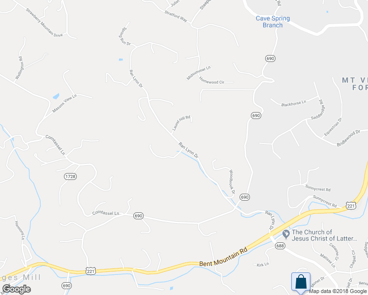 map of restaurants, bars, coffee shops, grocery stores, and more near 6179 Ran Lynn Drive in Roanoke