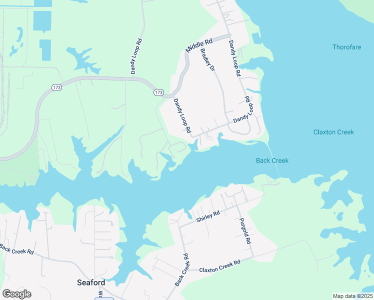 map of restaurants, bars, coffee shops, grocery stores, and more near 125 Land Grant Road in Yorktown