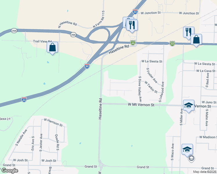 map of restaurants, bars, coffee shops, grocery stores, and more near 425 South Bernier Avenue in Springfield