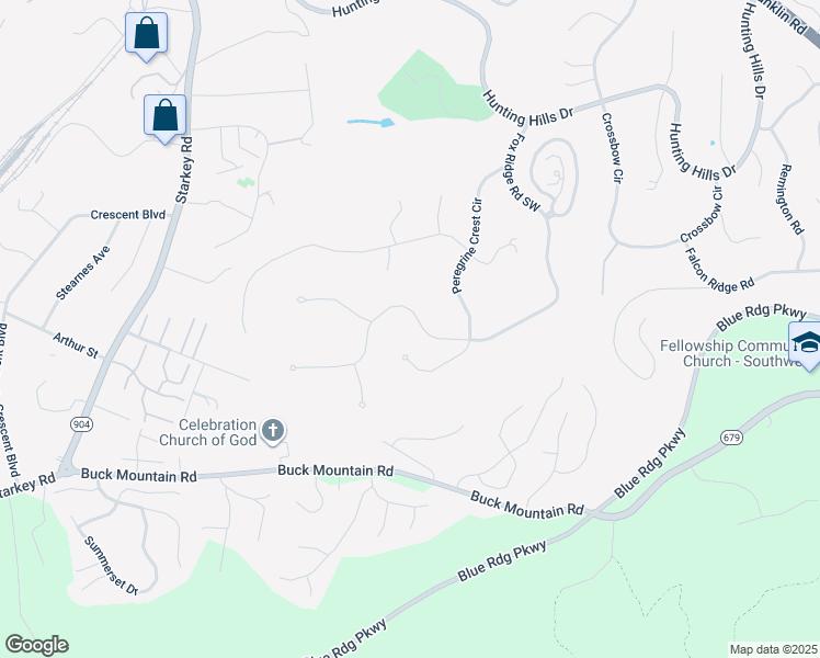 map of restaurants, bars, coffee shops, grocery stores, and more near 5150 Fox Ridge Road Southwest in Cave Spring