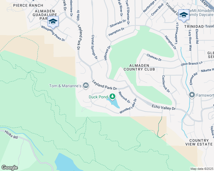 map of restaurants, bars, coffee shops, grocery stores, and more near 6824 Leyland Park Drive in San Jose