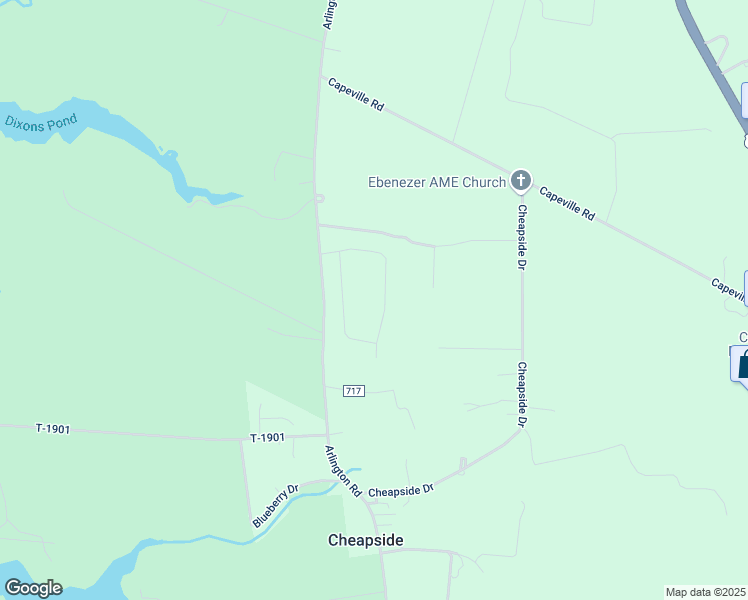 map of restaurants, bars, coffee shops, grocery stores, and more near 3334 Sherwood Gate in Capeville