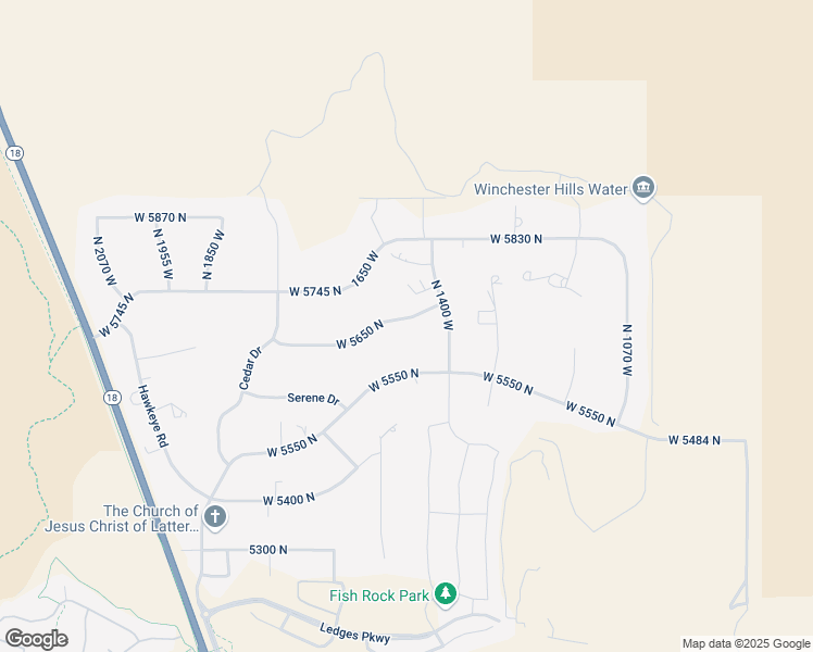 map of restaurants, bars, coffee shops, grocery stores, and more near 1485 West 5650 North in St. George