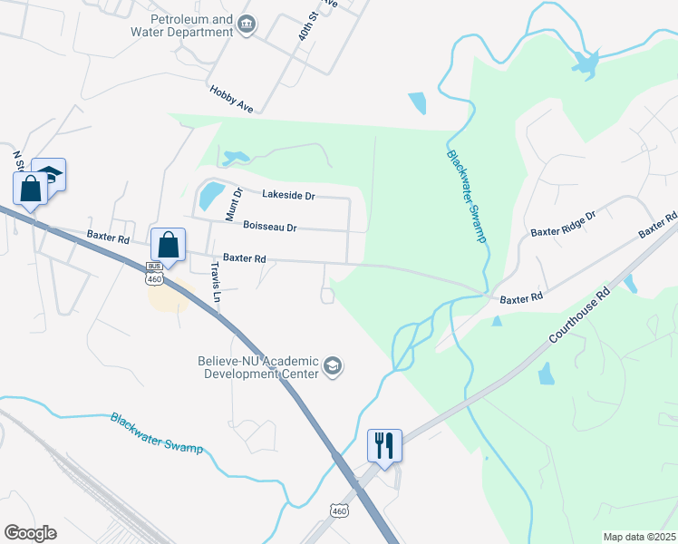 map of restaurants, bars, coffee shops, grocery stores, and more near 1630 Baxter Road in Prince George