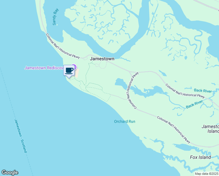 map of restaurants, bars, coffee shops, grocery stores, and more near in Jamestown