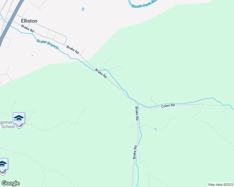 map of restaurants, bars, coffee shops, grocery stores, and more near 581 Brake Road in Elliston