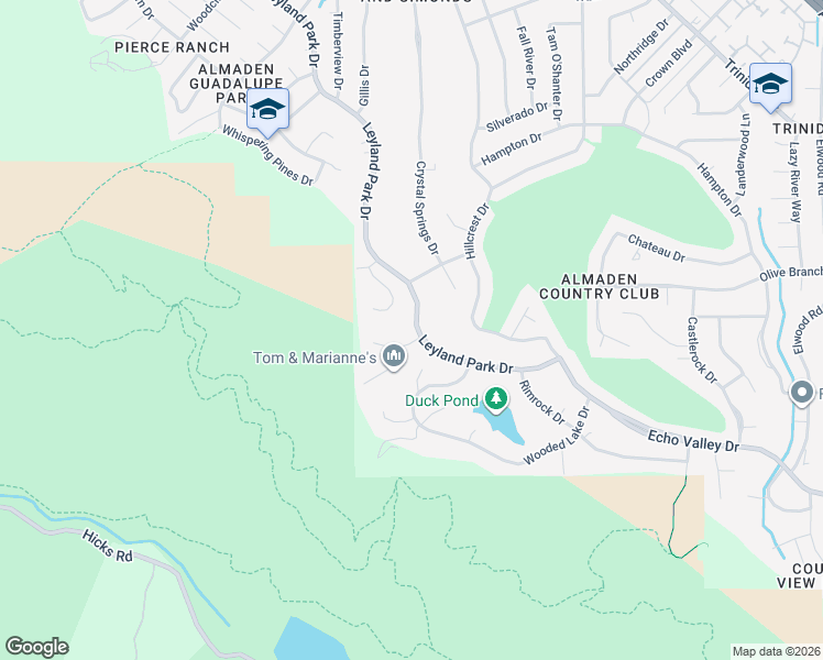 map of restaurants, bars, coffee shops, grocery stores, and more near 6794 Leyland Park Drive in San Jose