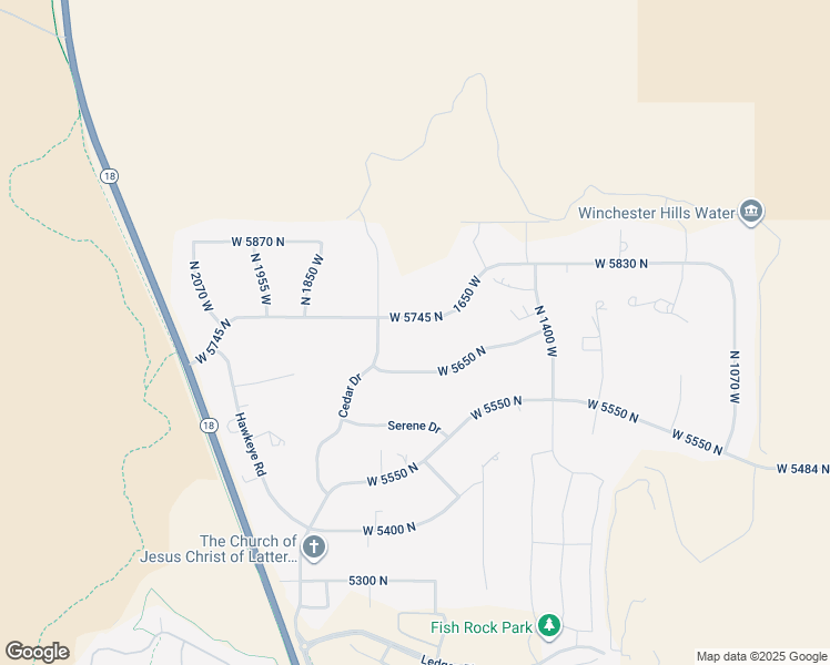 map of restaurants, bars, coffee shops, grocery stores, and more near 1667 West 5745 North in St. George