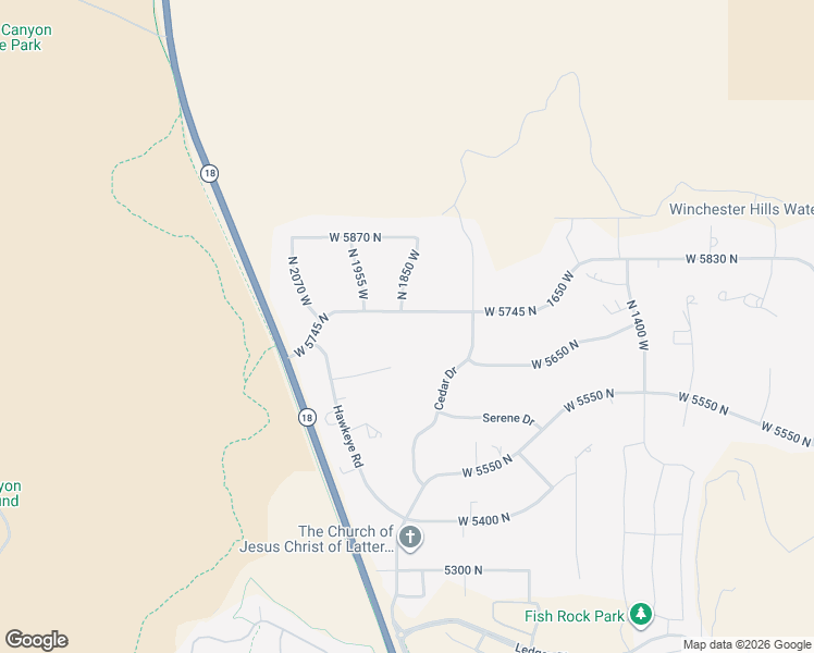 map of restaurants, bars, coffee shops, grocery stores, and more near 1865 West 5745 North in St. George
