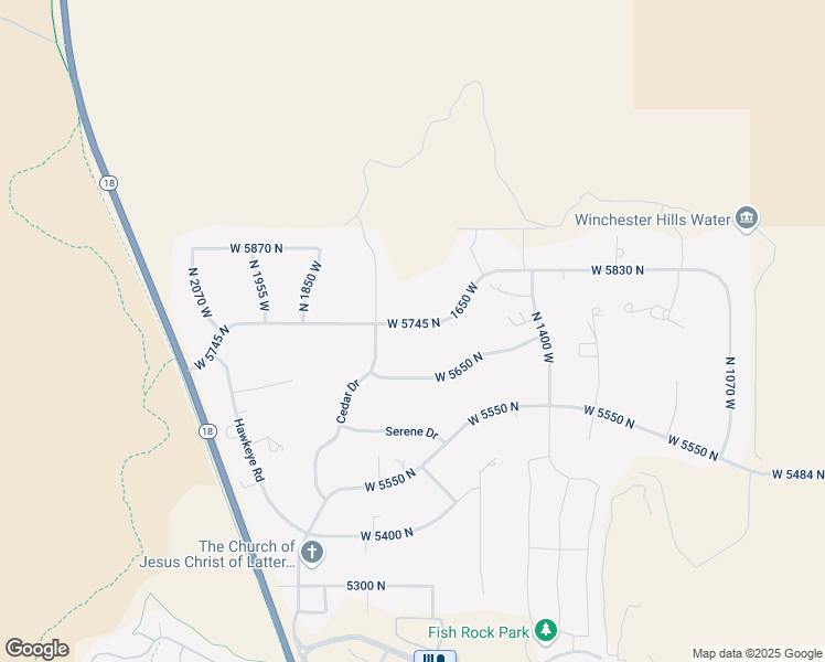 map of restaurants, bars, coffee shops, grocery stores, and more near 1667 West 5745 North in St. George