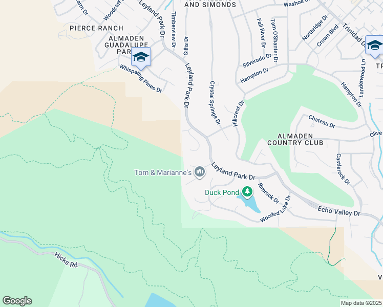 map of restaurants, bars, coffee shops, grocery stores, and more near 6746 Lookout Bend in San Jose