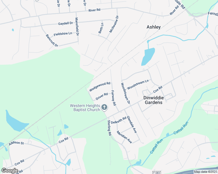 map of restaurants, bars, coffee shops, grocery stores, and more near 4606 Fairway Road in Petersburg
