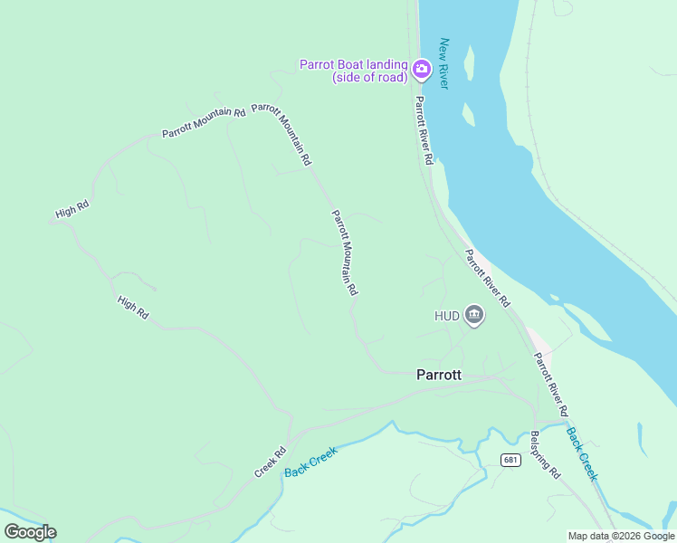 map of restaurants, bars, coffee shops, grocery stores, and more near 6308 Parrott Mountain Road in Parrott