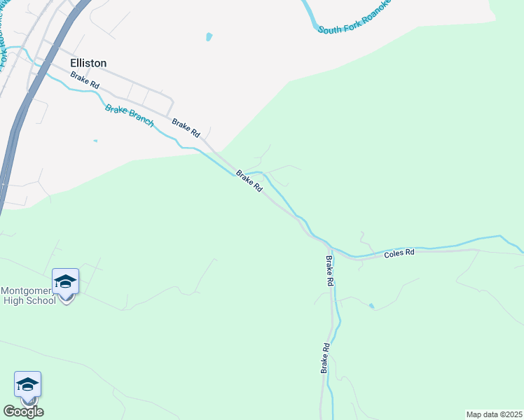 map of restaurants, bars, coffee shops, grocery stores, and more near 541 Brake Road in Elliston