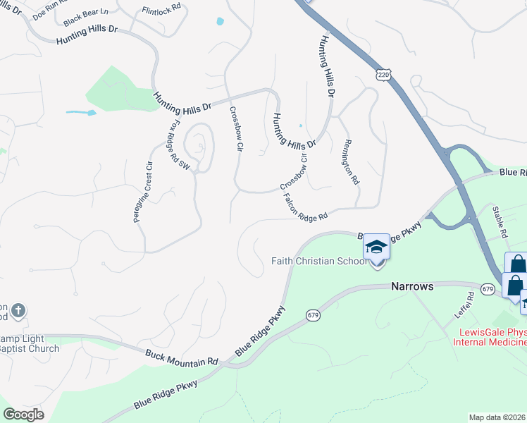 map of restaurants, bars, coffee shops, grocery stores, and more near 5025 Upland Game Road in Cave Spring