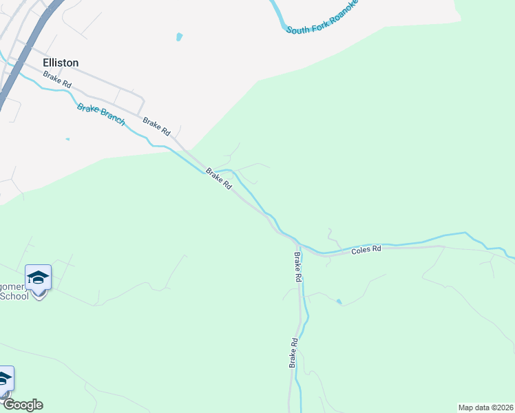 map of restaurants, bars, coffee shops, grocery stores, and more near 570 Brake Road in Elliston