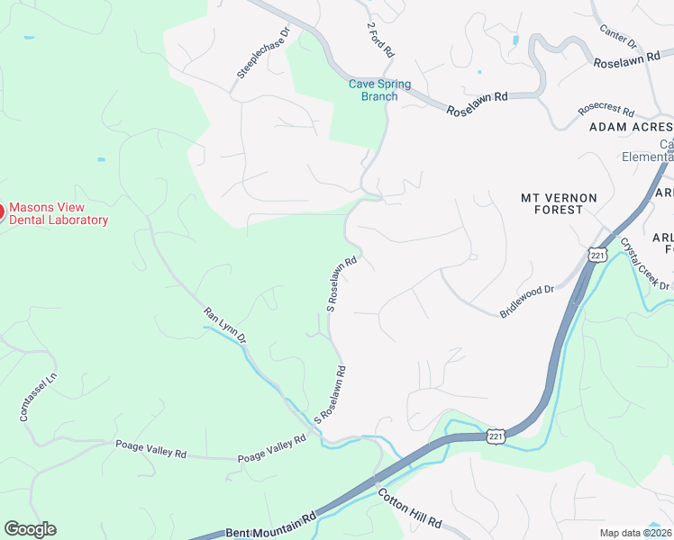 map of restaurants, bars, coffee shops, grocery stores, and more near 5540 S Roselawn Rd in Cave Spring