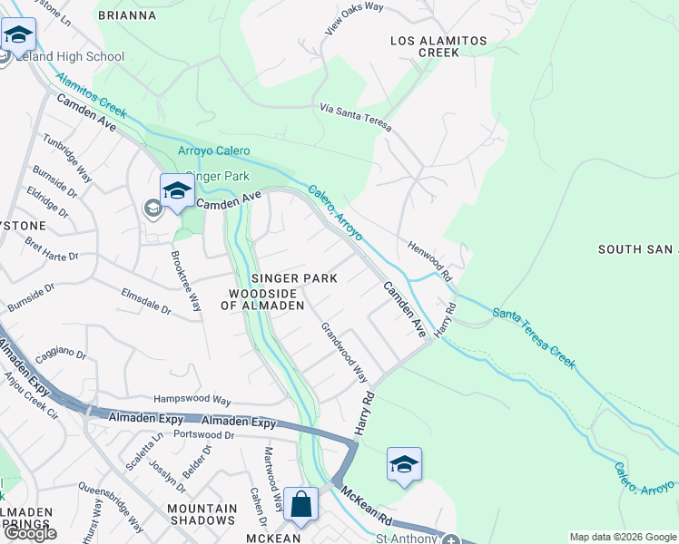 map of restaurants, bars, coffee shops, grocery stores, and more near 757 Swanswood Court in San Jose