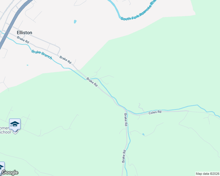 map of restaurants, bars, coffee shops, grocery stores, and more near 570 Brake Road in Elliston