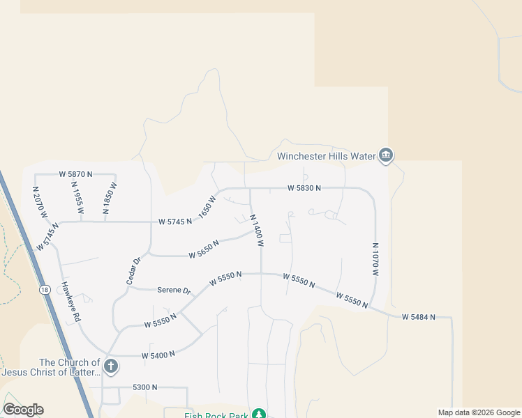 map of restaurants, bars, coffee shops, grocery stores, and more near 5770 North 1400 West in St. George
